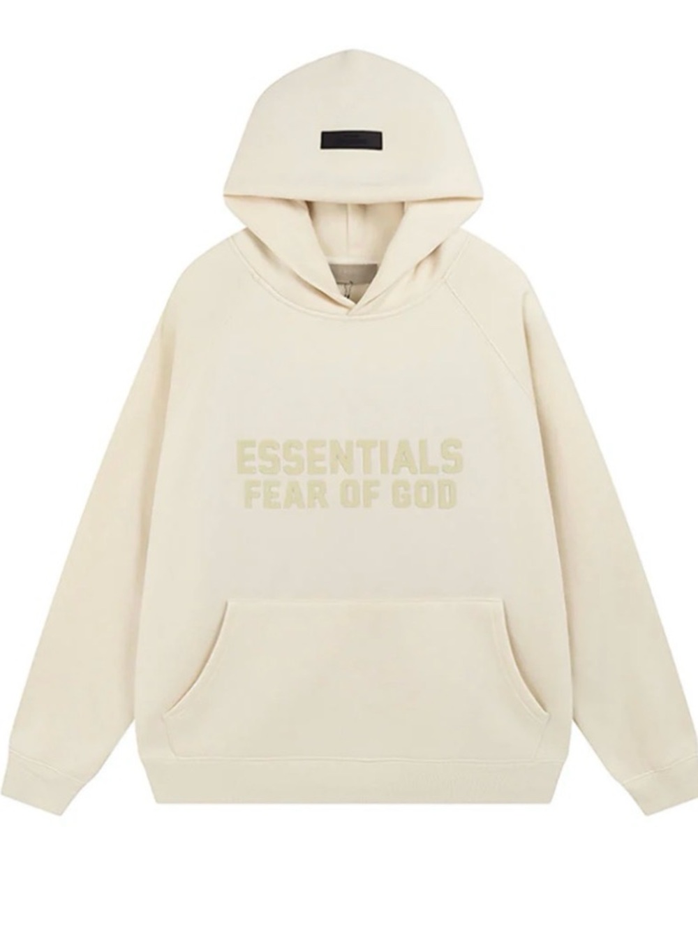 Essentials Cream Logo Hooded Sweatshirt